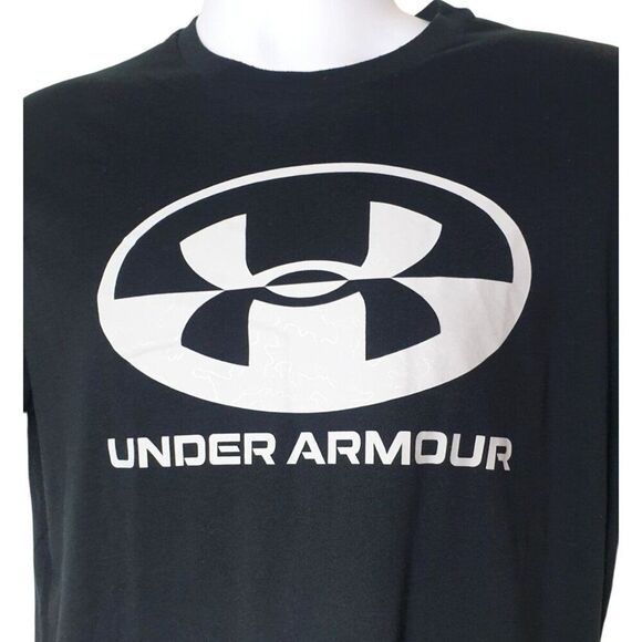 Under Armour Mens Tee M Black Locker Tag Wordmark HeatGear Loose Fit T-Shirt - Picture 6 of 8